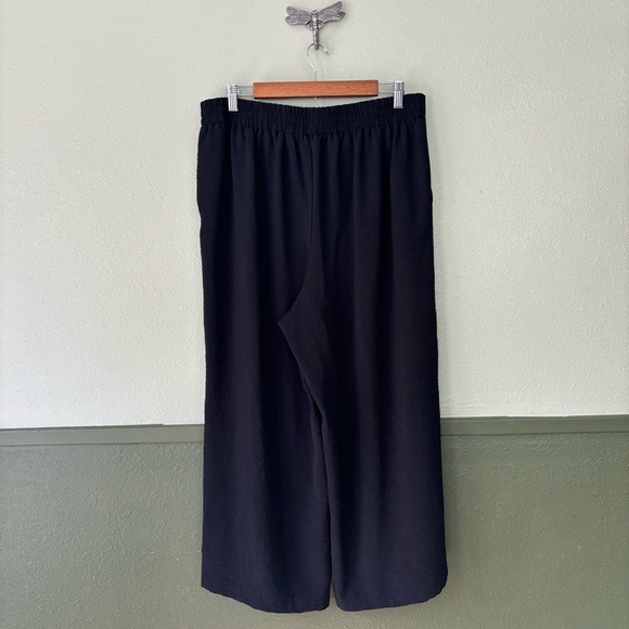 Adrianna Papell Black Wide Leg High Waist Cropped Pants Size Large - Picture 3 of 11